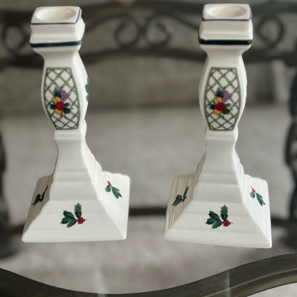 Mikasa Christmas Story 7 1/4” Candle Holders